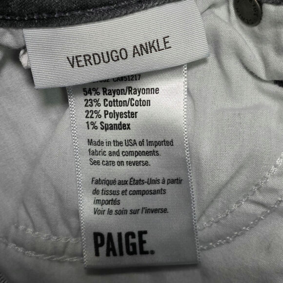 Paige Women’s Skinny Jeans Size 28 Gray High Waisted Cotton Stretch Distressed - Picture 6 of 7
